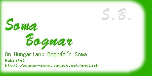 soma bognar business card